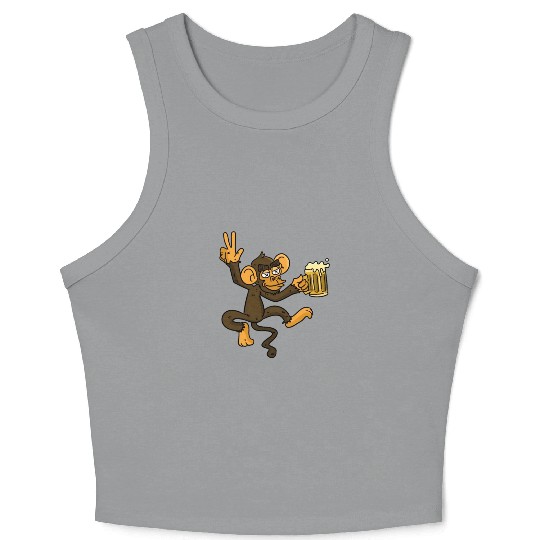 DRUNK MONKEY Beer Crop Tank Top