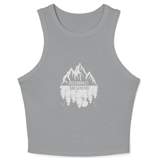 Go Explore Disconnect Great Outdoors Adventure Cam Crop Tank Top