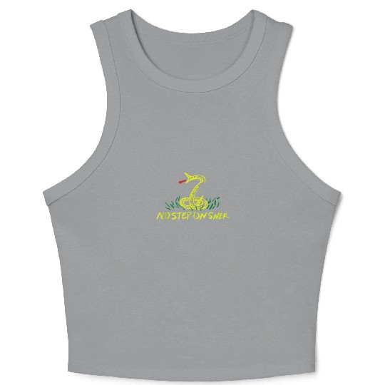 Patriotic No Step on Snek Hand Drawn Gadsden Crop Tank Top