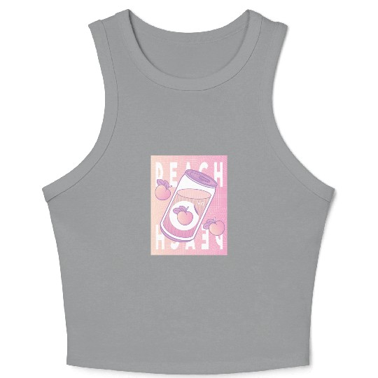 Peach Drink Aesthetic Vaporwave Japan Crop Tank Top