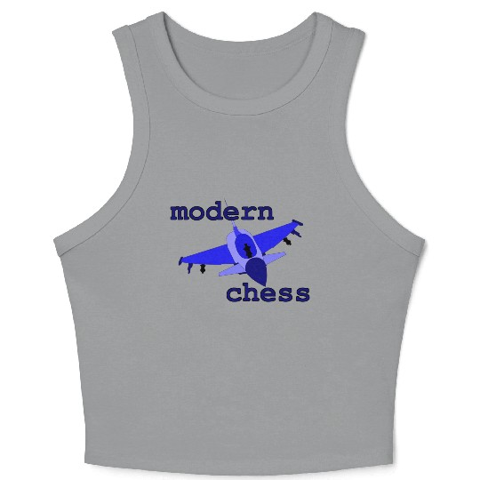 modern chess in royal blue Crop Tank Top