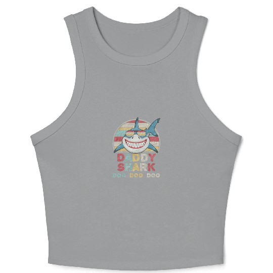 Daddy Shark daddy Shark Daddy Shark Doo Doo Crop Tank Top