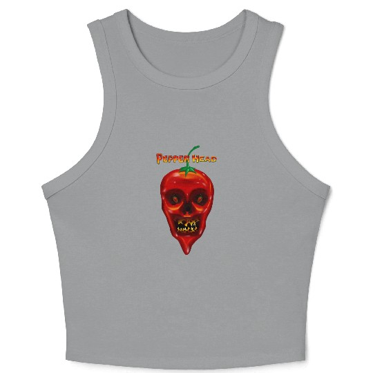 Pepper Head Skull Crop Tank Top