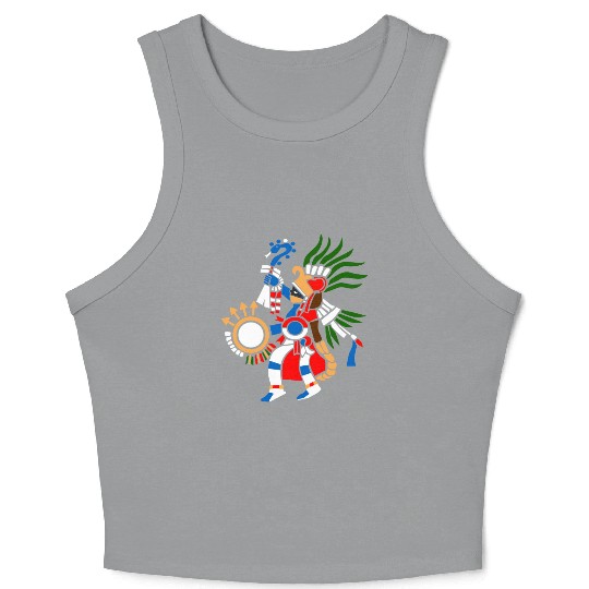Aztec Symbol Aztec God of War Huitzilopochtli Crop Tank Top