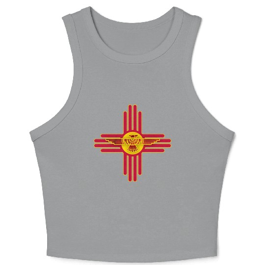 New Mexico Flag Zia Symbol Floral Nature Eagle So Crop Tank Top