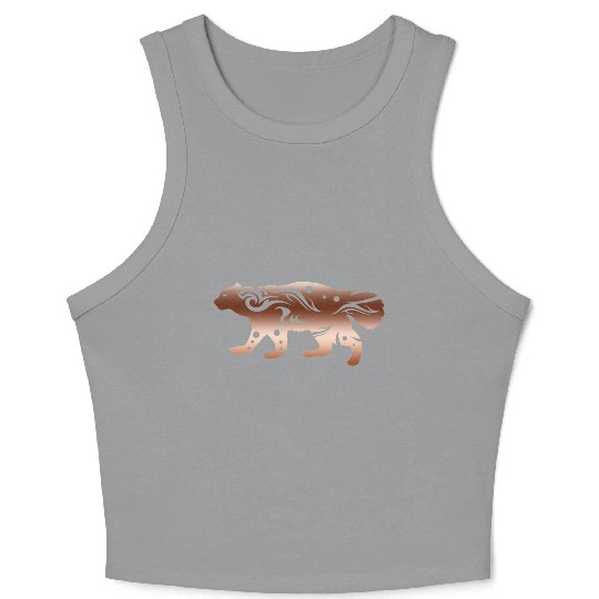 Wolverine Bear Gulo gulo T Tattoo Gift Idea Crop Tank Top