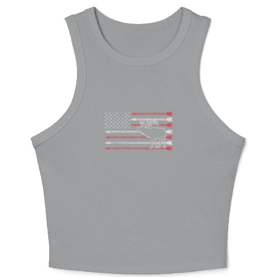 American Flag Elk Hunting Crop Tank Top - Crossbow Hunting
