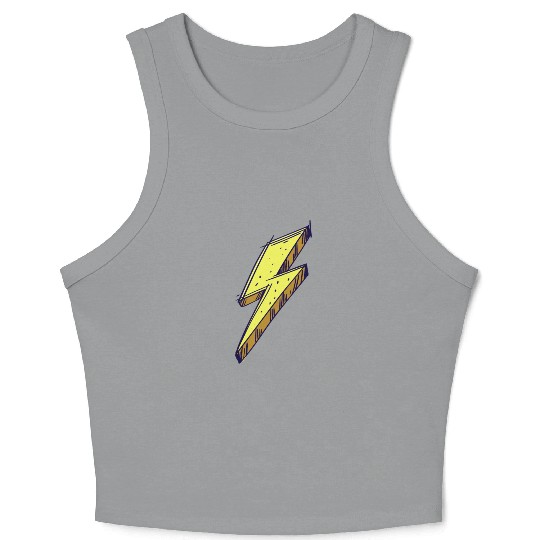 Lightning Bolt Color Illustration Crop Tank Top