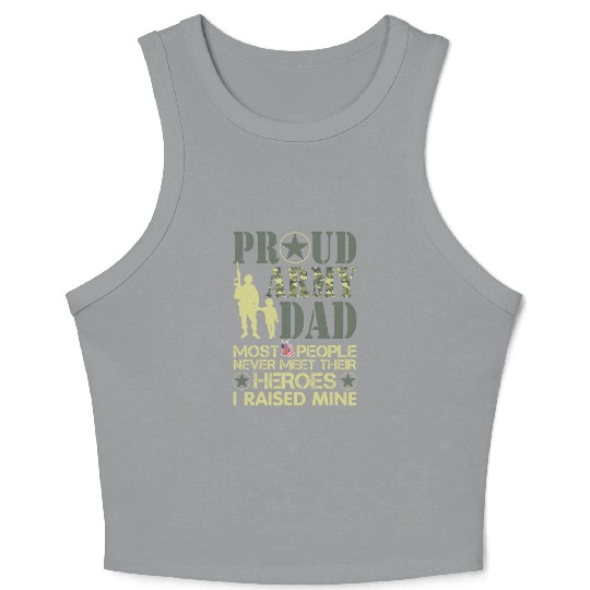 Proud Army National Guard Dad American Flag Crop Tank Top