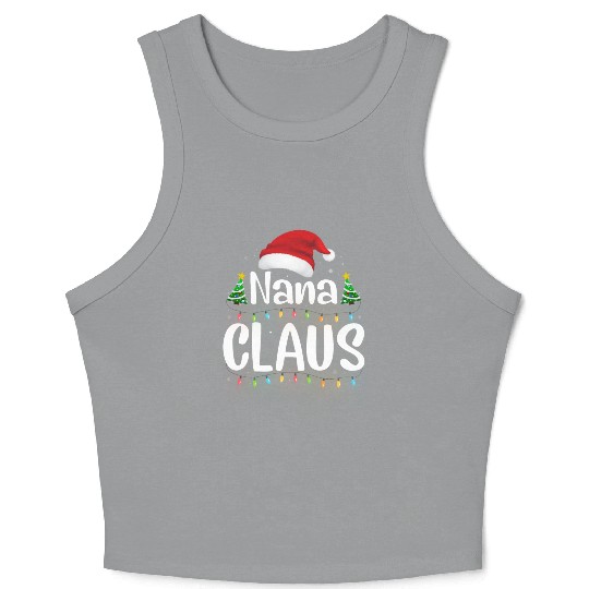 Funny Santa Nana Claus Christmas Family Matching Crop Tank Top