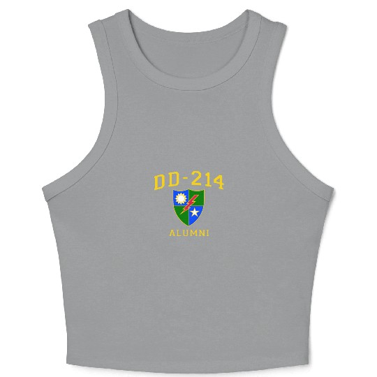 US Army Ranger Veteran DD214 Alumni Logo Insignia Crop Tank Top
