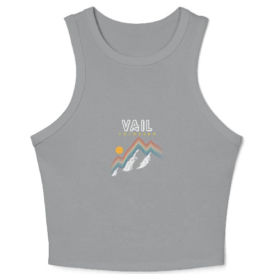 Vail Colorado Usa Ski Resort 1980S Retro Crop Tank Top