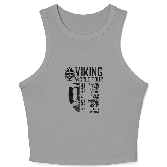 Viking World Tour Norse Mythology Gift Historical Crop Tank Top