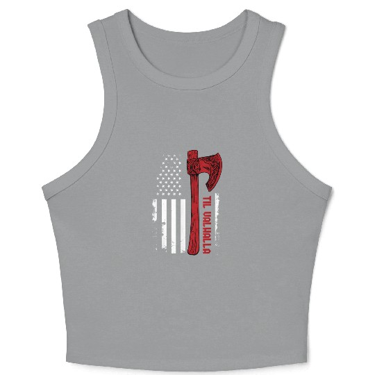 Viking Axe Flag Til Valhalla Norse Mythology Crop Tank Top