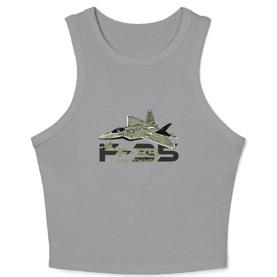 F-35 Lightning fighter jet Crop Tank Top
