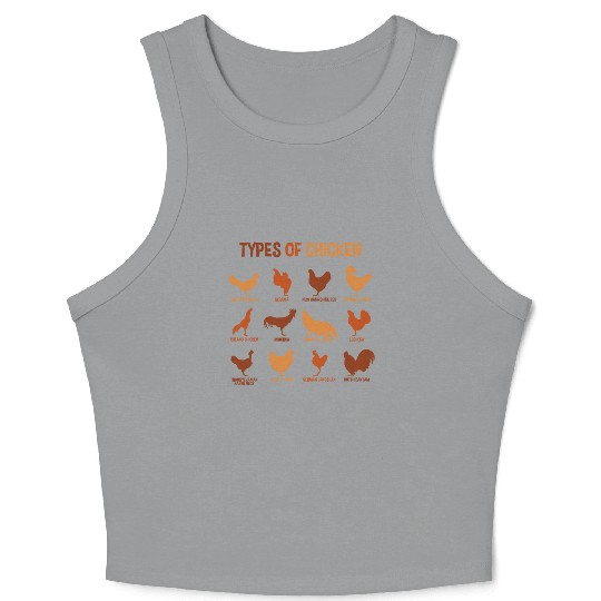 Types of Chickens, Funny Chicken Lover Farmer Crop Tank Top