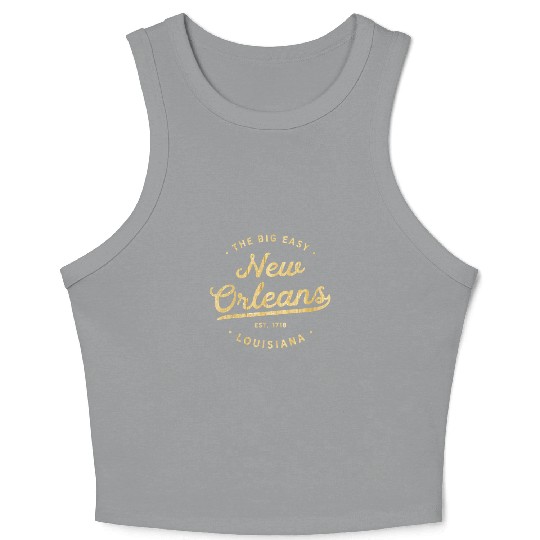 New Orleans Classic Woodgrain The Big Easy Nola Us Crop Tank Top