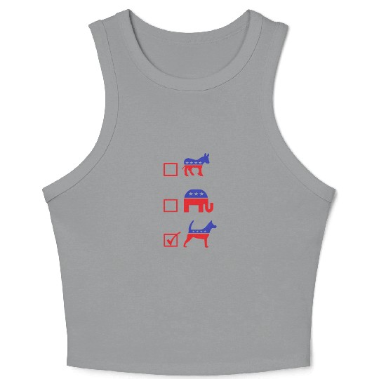 Republican Dog Voting Ballot Paper Democrat Crop Tank Top