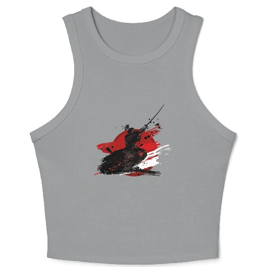 samurai japan japanese warrior ninja sword kanji Crop Tank Top