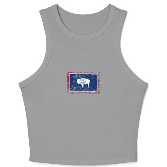 Wyoming ensign flag used look Crop Tank Top