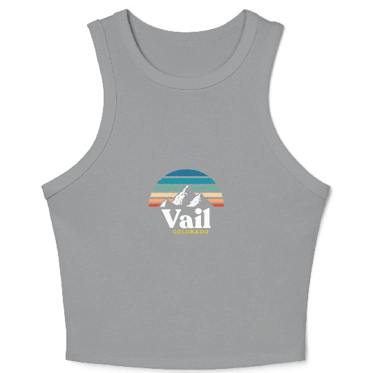 Vail Colorado Usa Ski Resort 1980S Retro Gift Crop Tank Top