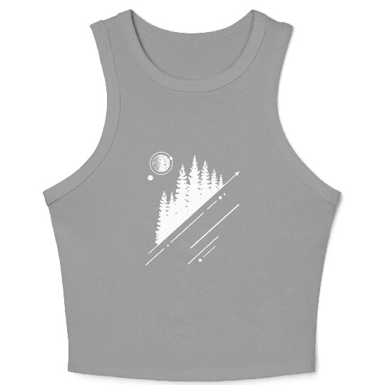 Modern Geometric Nature Forest Hipster Graphic Crop Tank Top