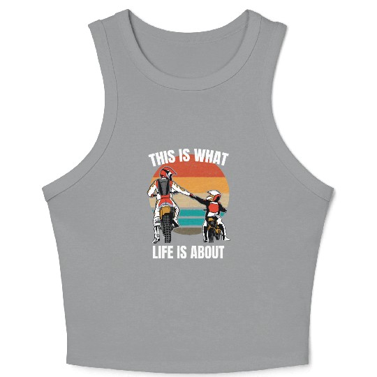 Dirt Bike Gift Saying Father & Son Bike Racing Crop Tank Top