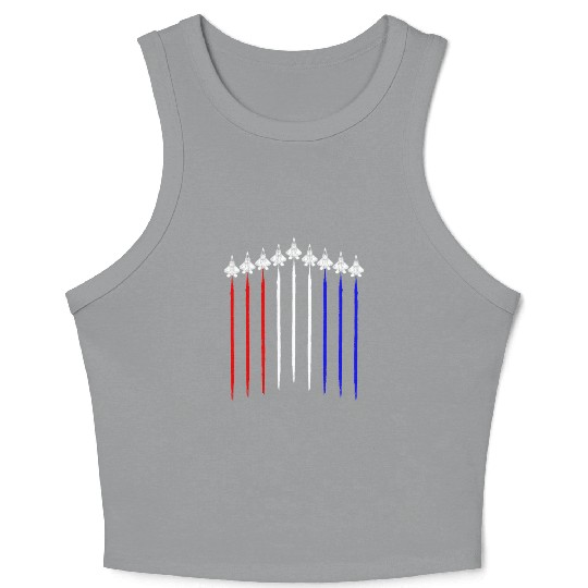 F-22 Raptor Squadron USA Contrail American Flagf22 Crop Tank Top