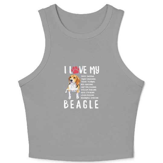 I Love My Beagle Crop Tank Top