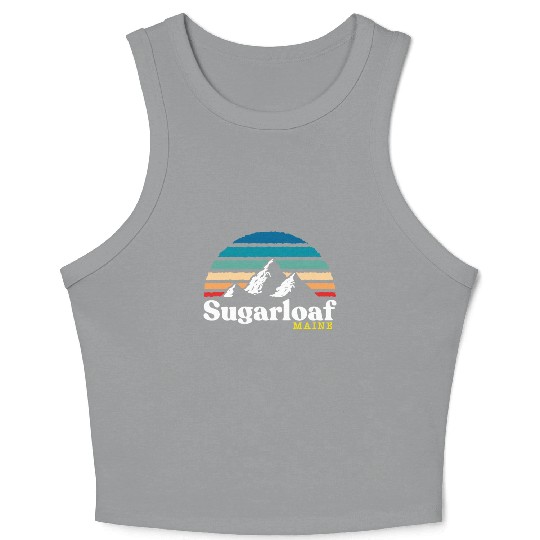 Sugarloaf Maine USA Ski Resort 1980s Retro Crop Tank Top