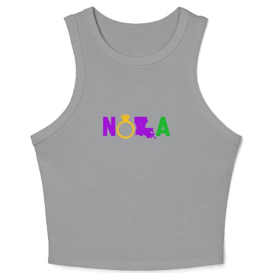 New Orleans Bachelorette Party Map Mardi Gras Crop Tank Top