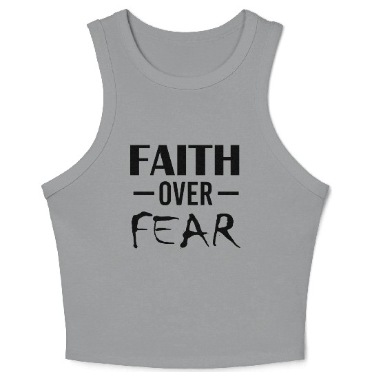 Faith Over Fear Christian Bible Prayer Power Peace Crop Tank Top