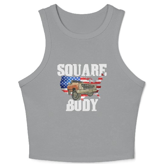 Square Body - American Flag Truck Lovers Crop Tank Top