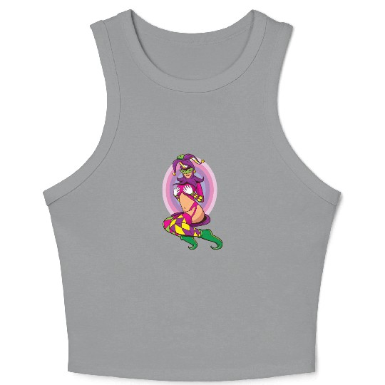 Joker Girl Crop Tank Top Card Deck Halloween Costume