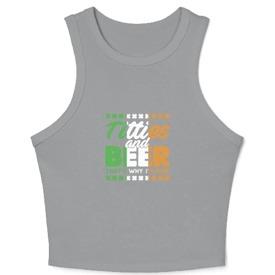Funny St. Patricks Day Irish Titties And Beer Gift Crop Tank Top