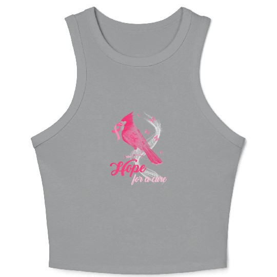 Breast Cancer Cardinal bird hope for a cure Crop Tank Top