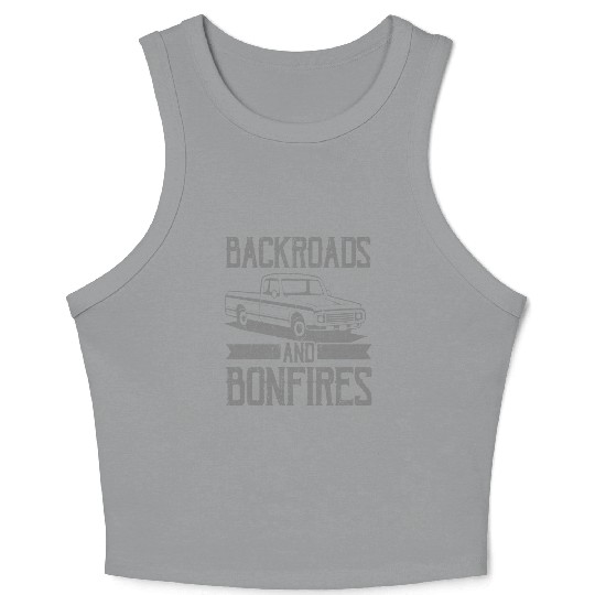BACKROADS AND BONFIRES Square Body Truck Pickup Crop Tank Top