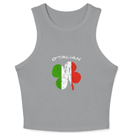 O'talian Funny Italian Irish, St Patricks Day Crop Tank Top