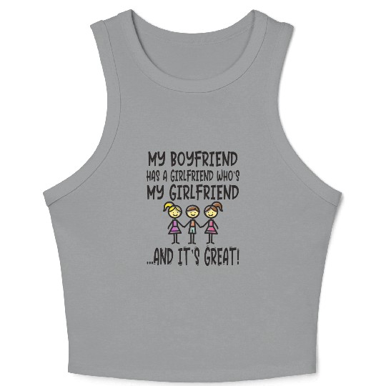 Threesome Funny Throuple Polyamory Love Polygamy Crop Tank Top