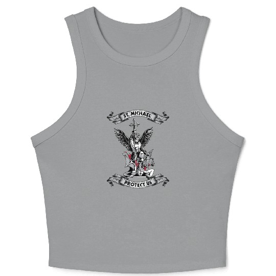 Archangel Saint Michael Protect Us Defend Us Crop Tank Top