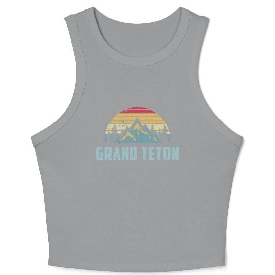 Grand Teton National Park Wyoming Mountain Sweat S Crop Tank Top