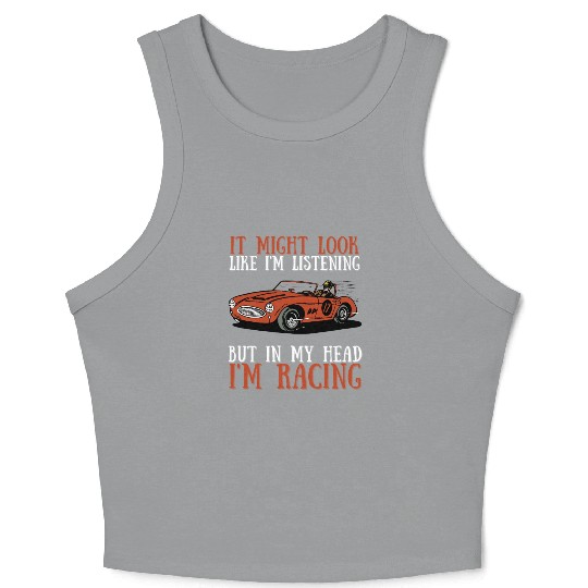 Racing Race Car Driver And Muscle Car Crop Tank Top