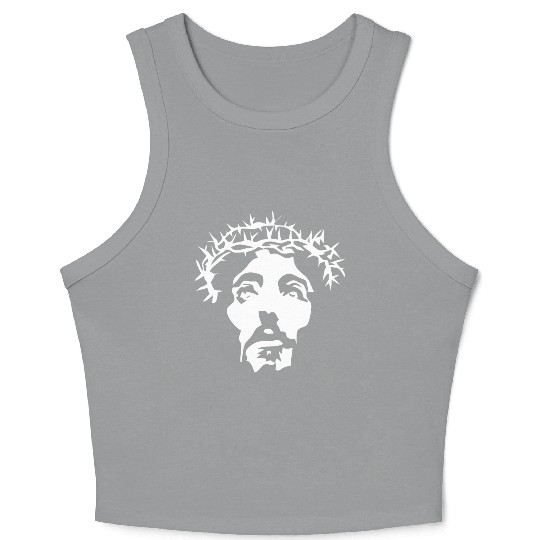 Jesus crown of thorns stencil Crop Tank Top