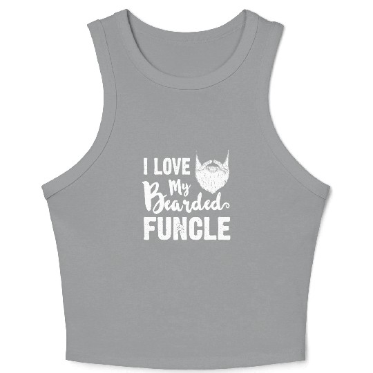 I Love My Bearded Funcle Cool Uncle Family Gift Crop Tank Top