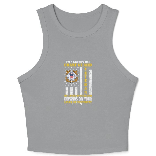 I'm a Grumpy Old US Coastguard Veteran Serving Crop Tank Top