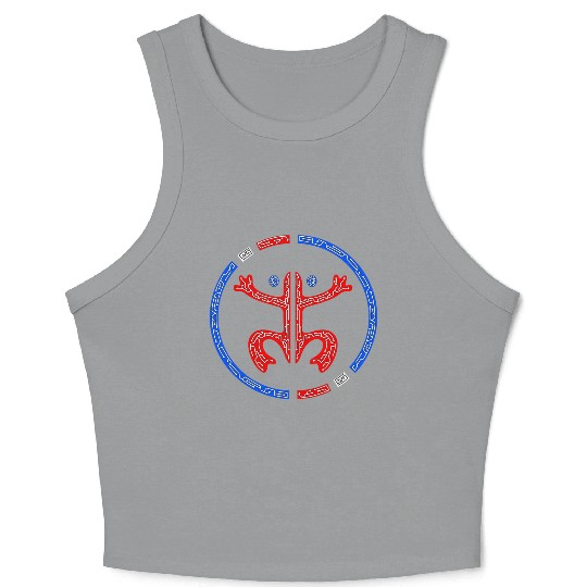 Puerto Rico Coqui Frog Taino Boricua Tech Style Crop Tank Top