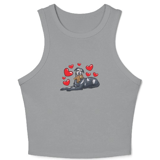 Irish Wolfhound Dog With Stuffed Animal Crop Tank Top