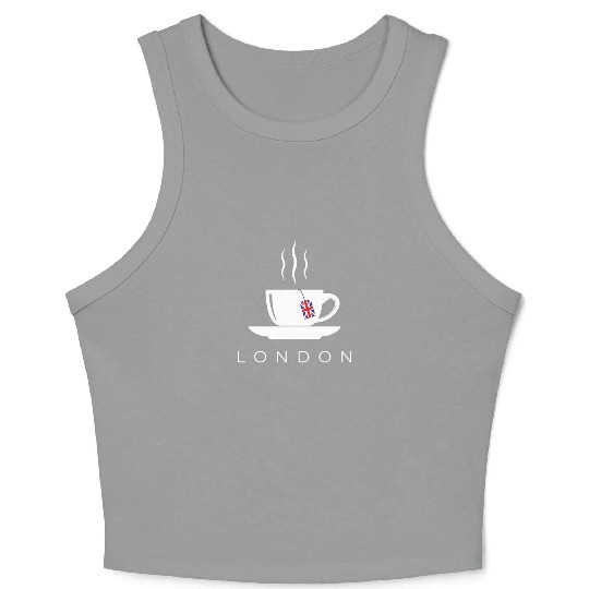 London English Tea England Union Jack British Gift Crop Tank Top