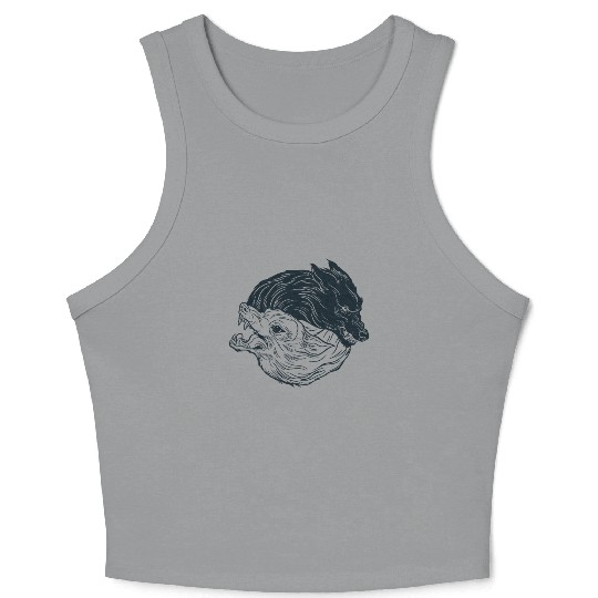 Wolf in moon light Werewolf Wolves Crop Tank Top