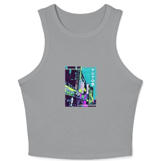 Aesthetic Vaporwave Japan Style 80s 90s Tokyo Asia Crop Tank Top